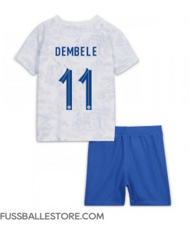 Günstige Frankreich Ousmane Dembele #11 Auswärts Trikotsatzt Kinder WM 2022 Kurzarm (+ Kurze Hosen)